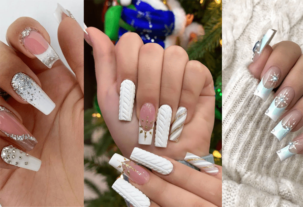 Shimmering Winter White Nail Inspiration