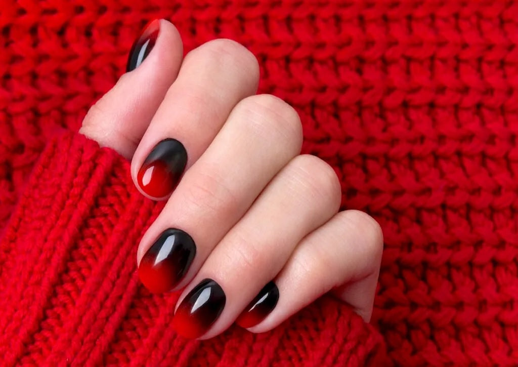 Red Nail 2025 Ombre Shadow Trend