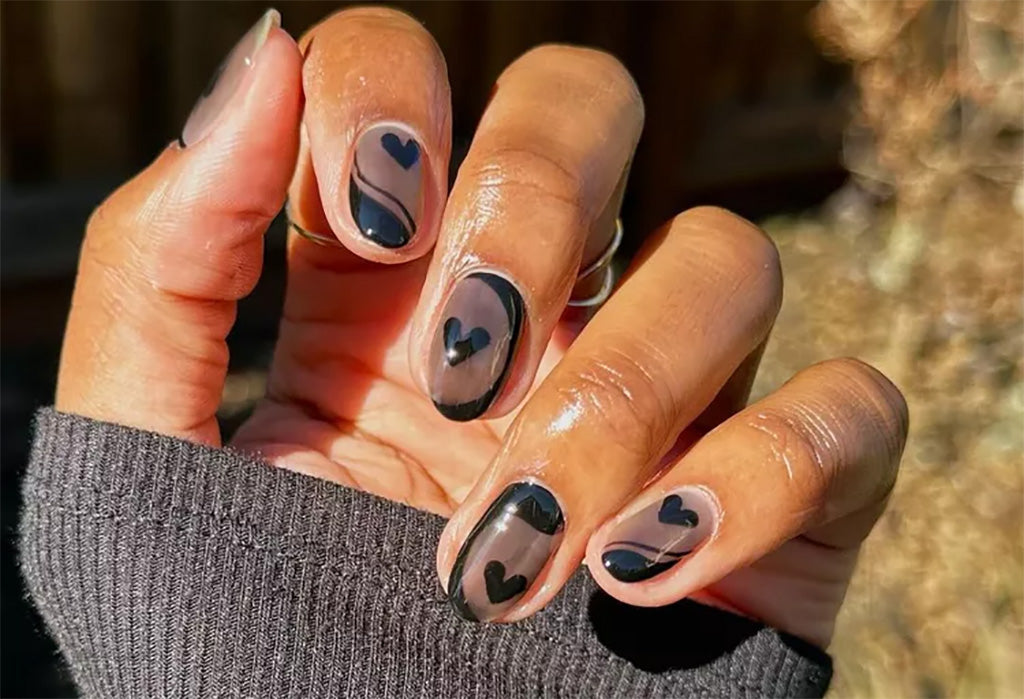 Irresistible Dark Coquette Nails for a Unique Winter Look