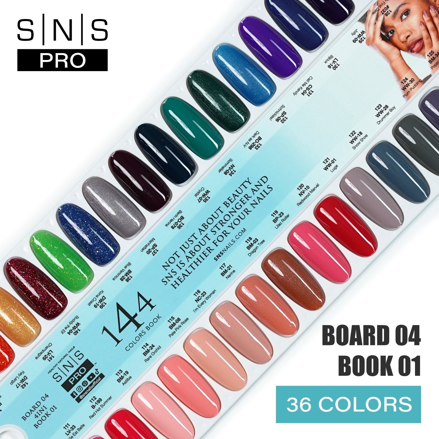 SNS Pro Gel Nail Polish Duo Set 36 Colors - Board 4 (109-144