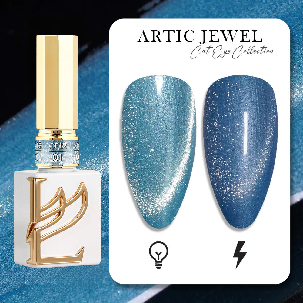 LAVIS Cat Eyes CE12 - 01 (Ver1) - Gel Polish 0.5 oz - Artic Jewel