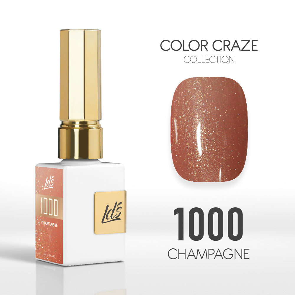 LDS Color Craze Gel Nail Polish - 1000 Champagne - Glitter Gel