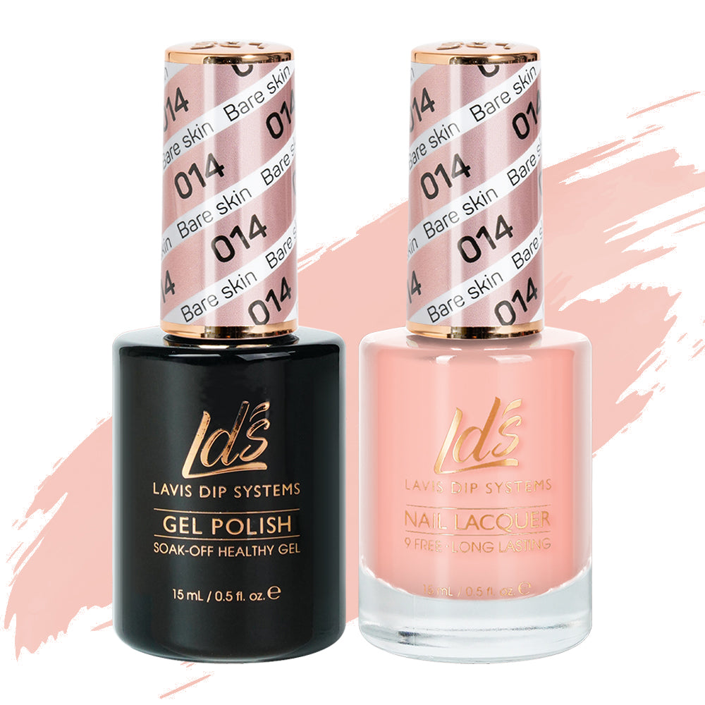 LDS 014 Bare Skin - LDS Gel Polish & Matching Nail Lacquer Duo Set - 0.5oz