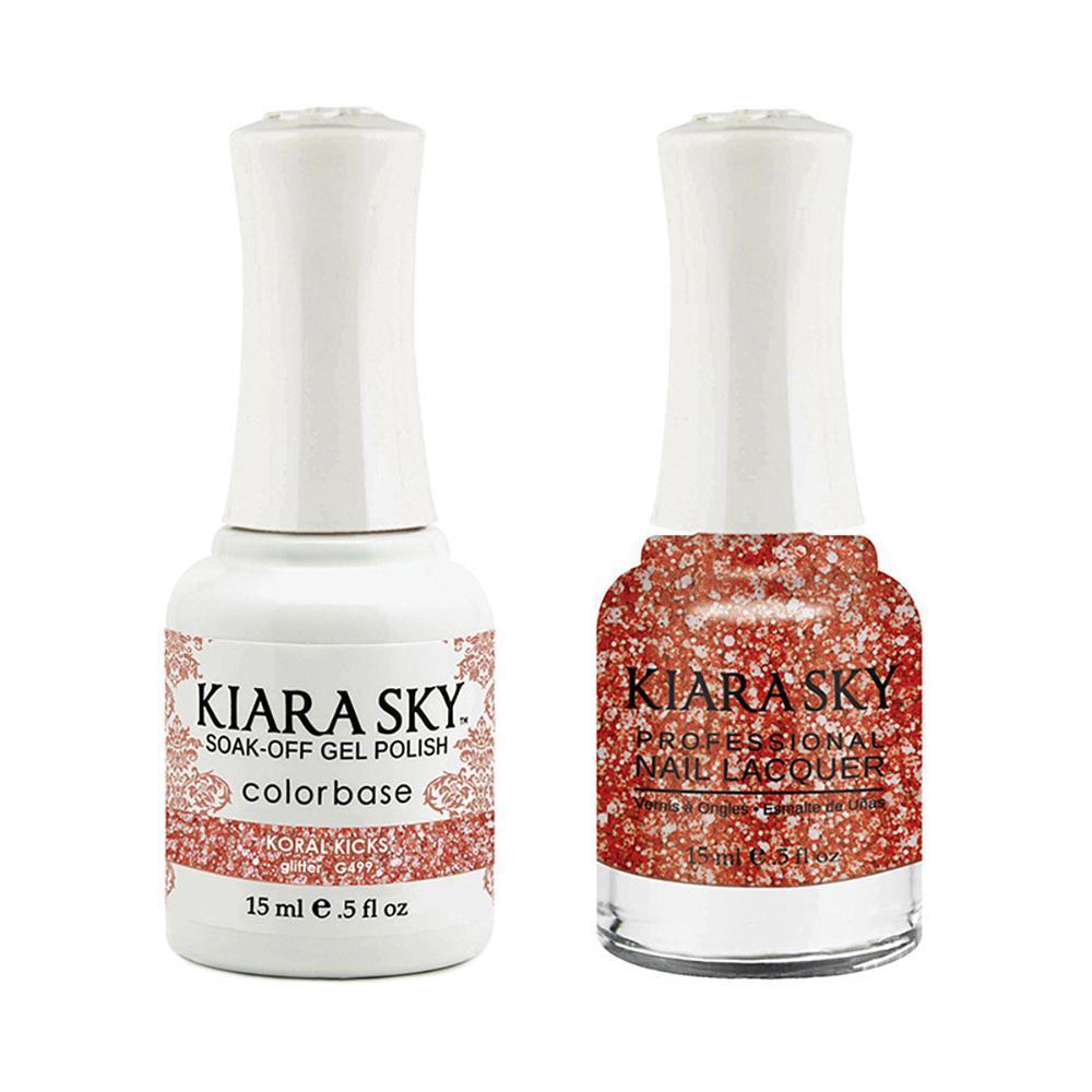 Kiara Sky Gel Nail Polish Duo - 499 Orange Glitter - Koral – Lavis Dip Systems Inc