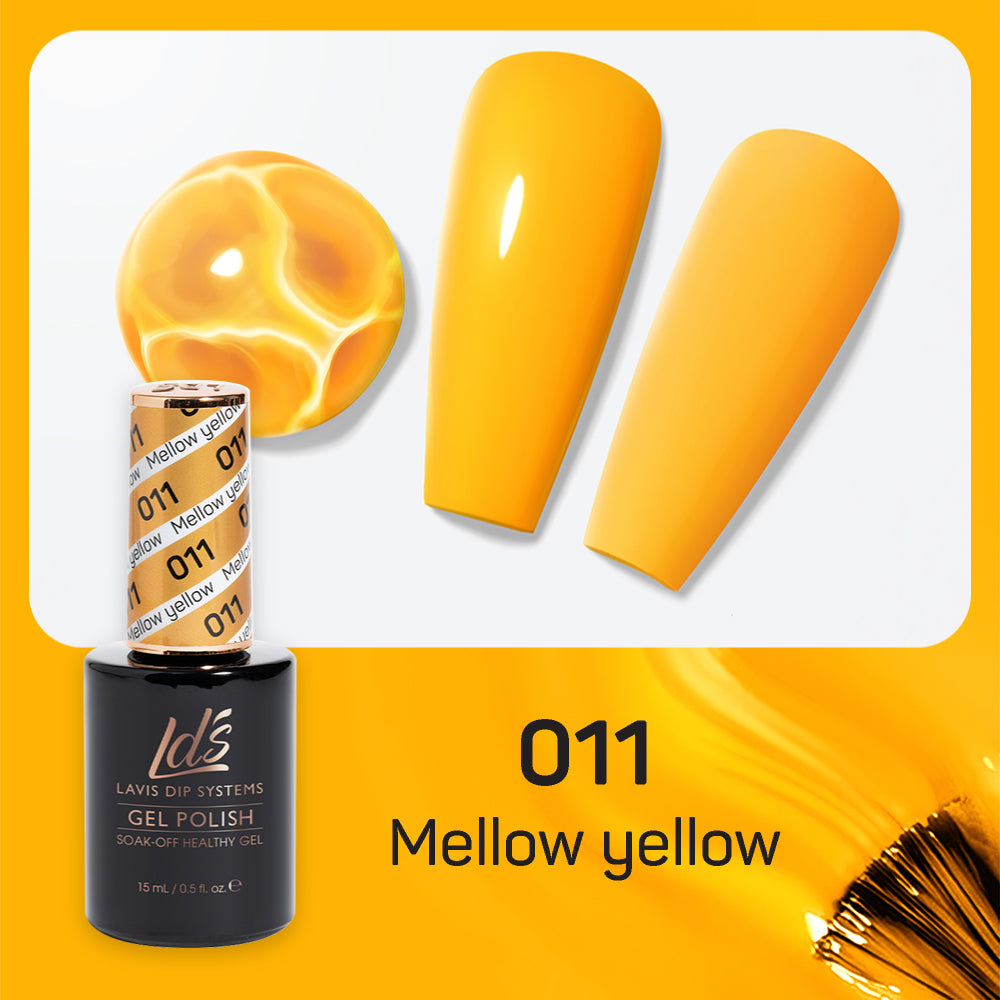 LDS 011 Mellow Yellow - LDS Gel Polish & Matching Nail Lacquer Duo Set - 0.5oz