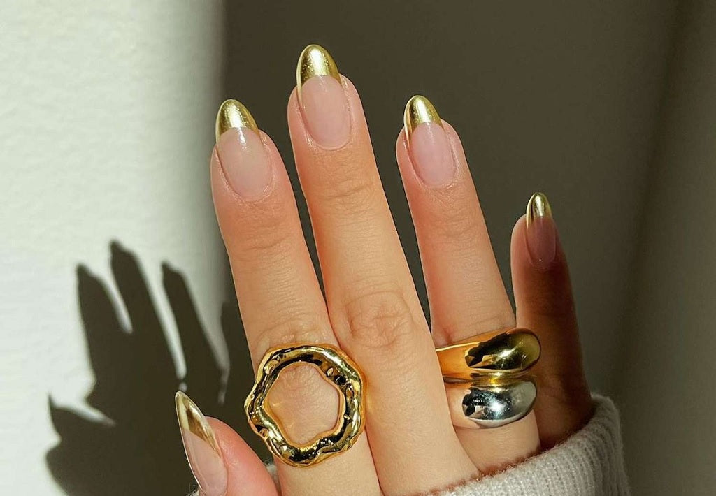 Gold French Tip Ideas