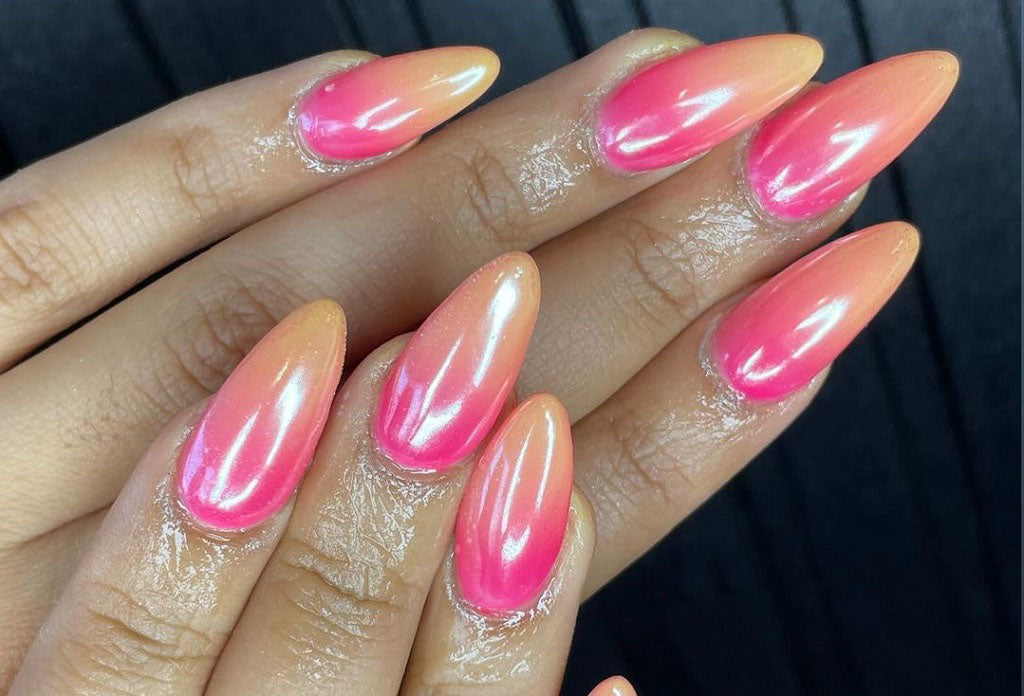 Two-Tone Chrome Nails