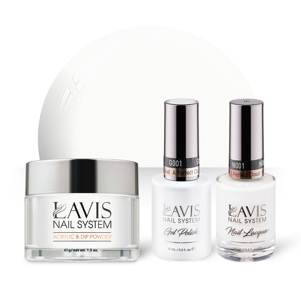 LAVIS 3 in 1 - 001 A Perfect Cloud - Acrylic & Dip Powder, Gel & Lacquer