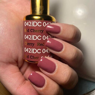 DND DC Gel Nail Polish Duo - 042 Brown Colors - Red Cherry