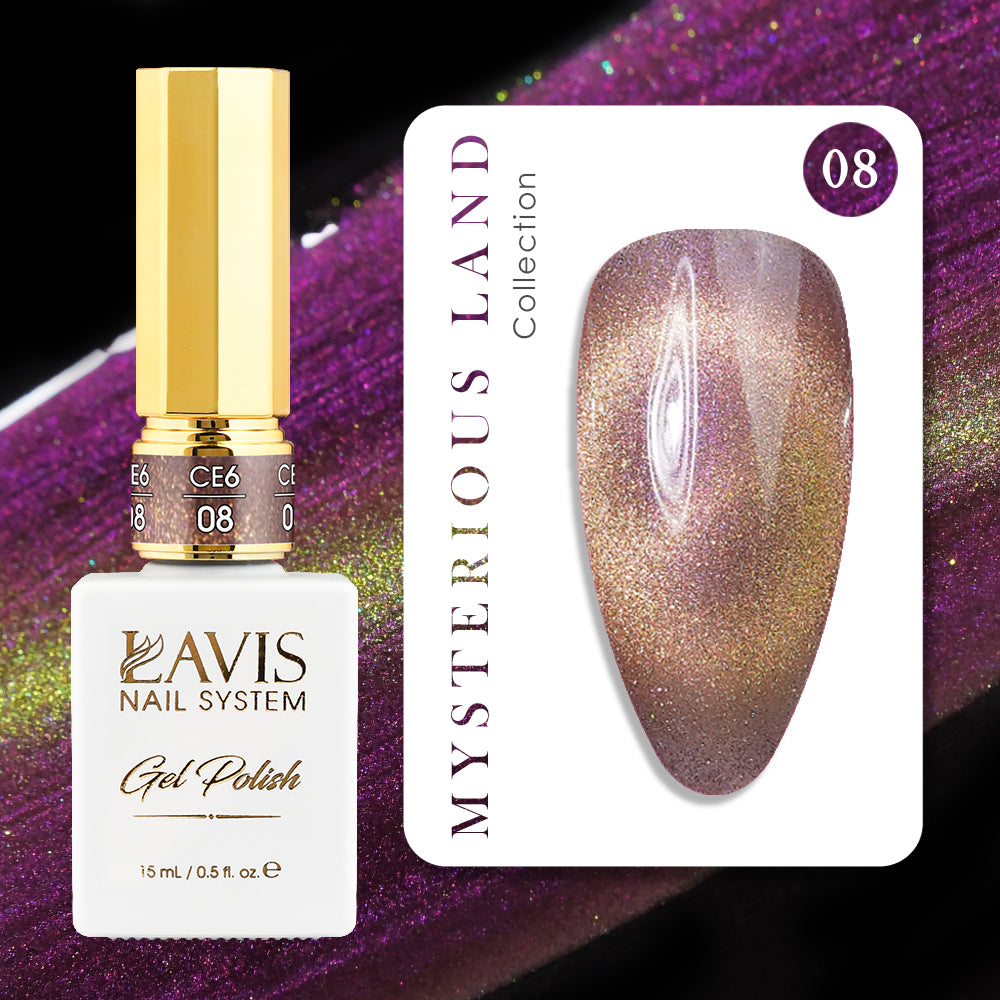 LAVIS Cat Eye CE6 - 08 - Gel Polish 0.5 oz - Mysterious Land Collection