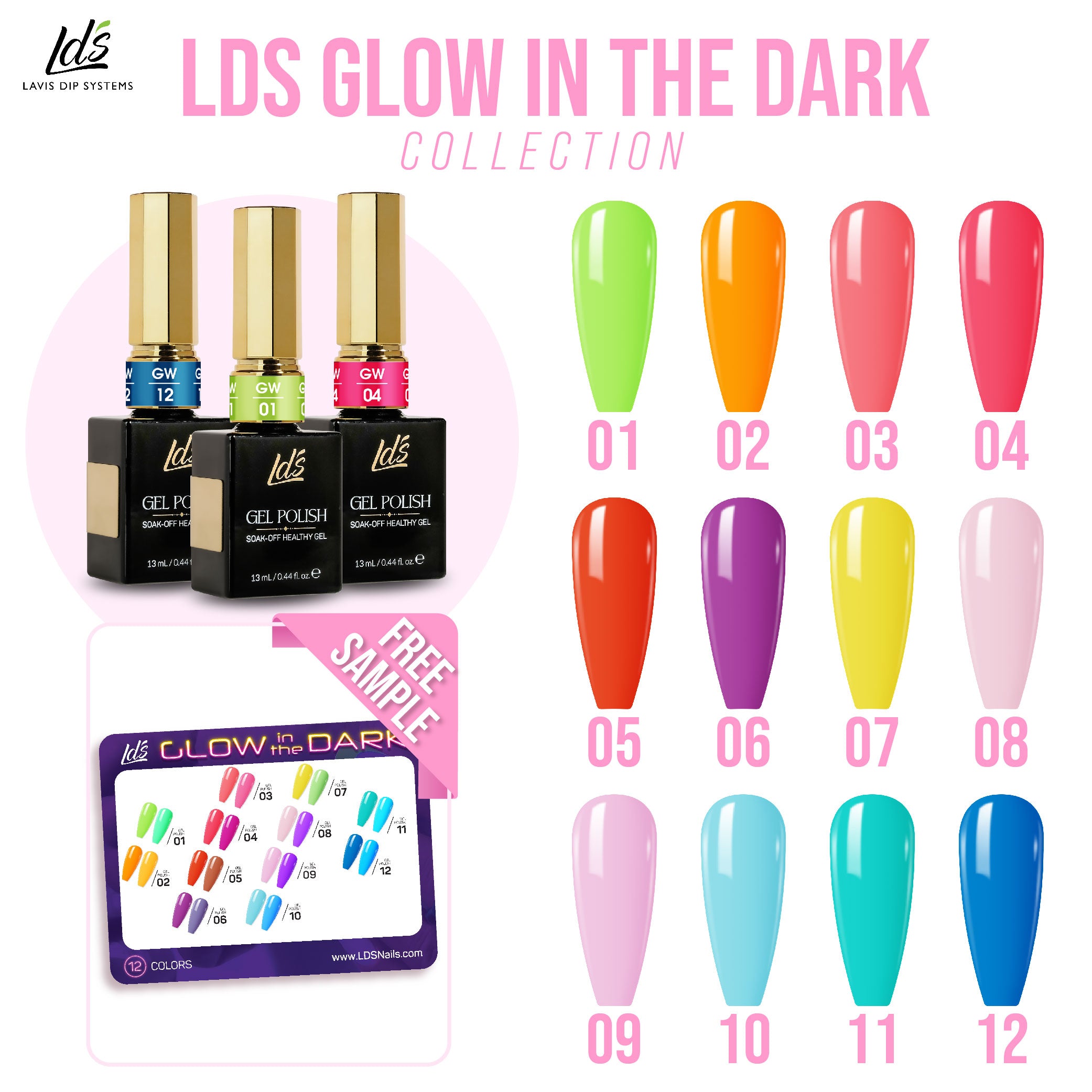LDS Glow In The Dark - 12 Colors GW01-12