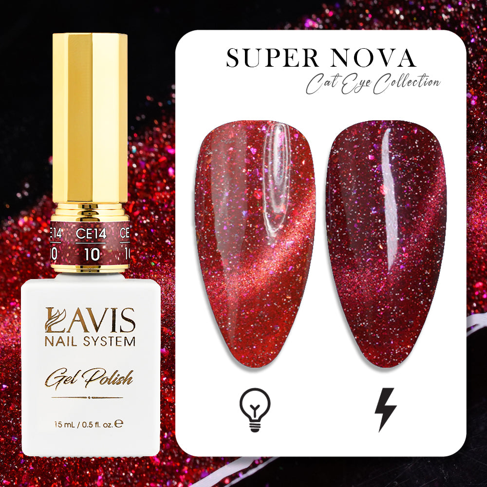 LAVIS Cat Eyes CE14 - 10 - Gel Polish 0.5 oz - Super Nova Collection