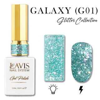 LAVIS Glitter G01 - 10 - Gel Polish 0.5 oz - Galaxy Collection