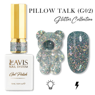 LAVIS Glitter G02 - 02 - Gel Polish 0.5 oz - Pillow Talk Collection