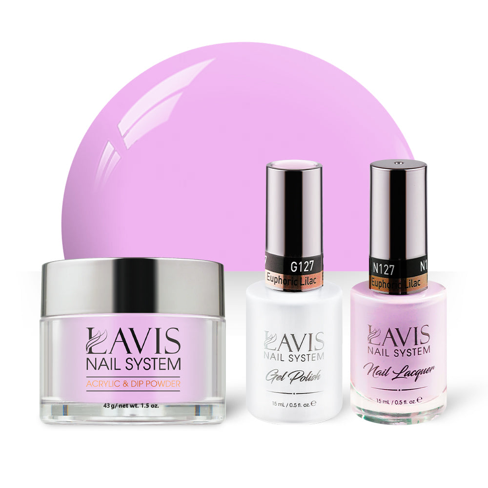 LAVIS 3 in 1 - 127 Euphoric Lilac - Acrylic & Dip Powder, Gel & Lacquer