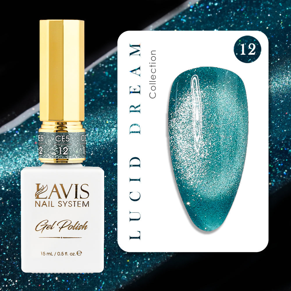 LAVIS Cat Eyes CE5 (Ver1) - Set 12 Gel Polish 0.5 oz - Lucid Dream Collection