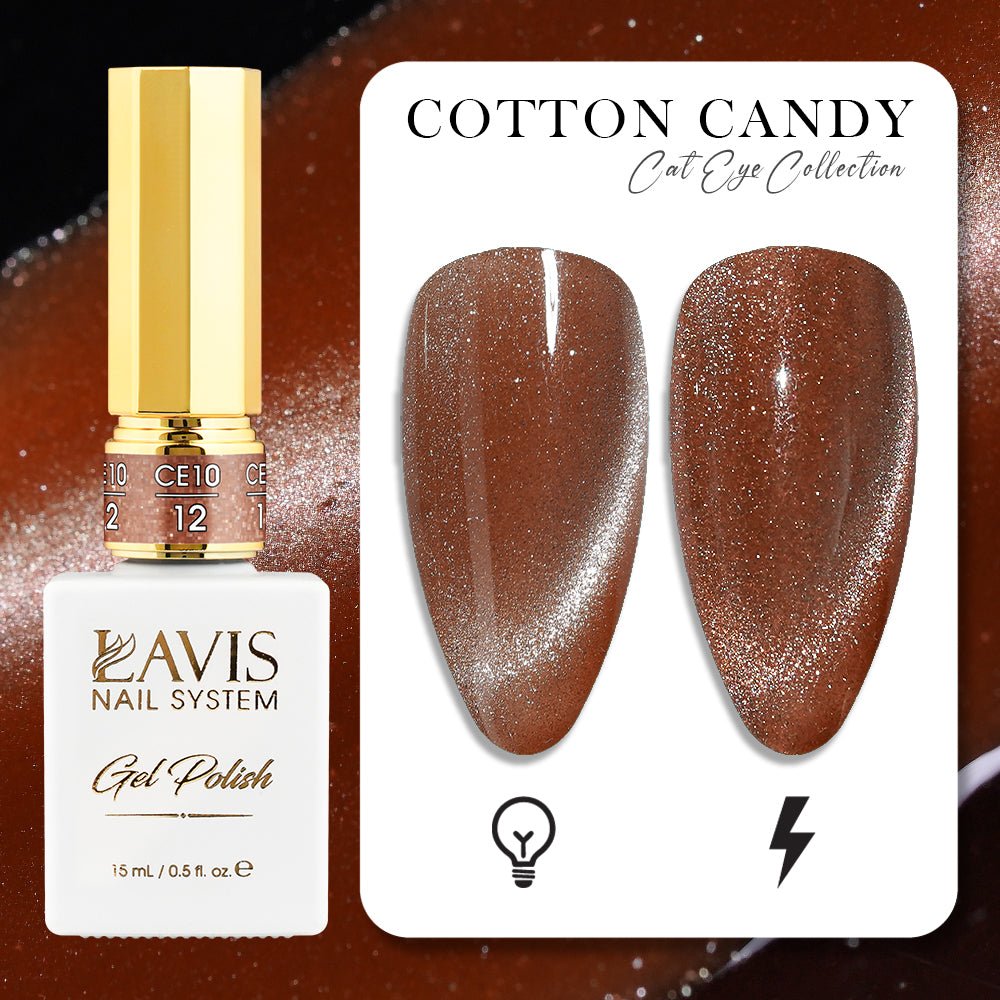 LAVIS Cat Eyes CE10 - 12 - Gel Polish 0.5 oz - Cotton Candy Collection