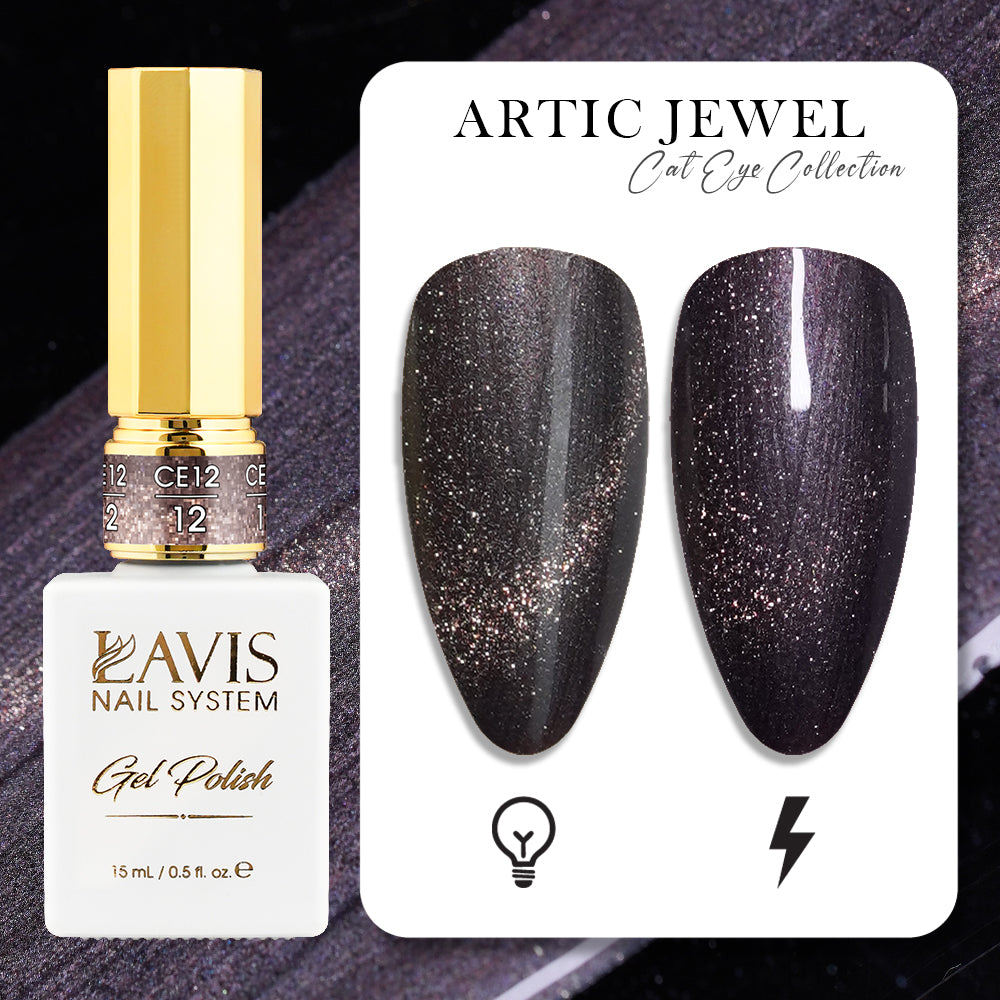 LAVIS Cat Eyes CE12 - 12 - Gel Polish 0.5 oz - Artic Jewel Collection