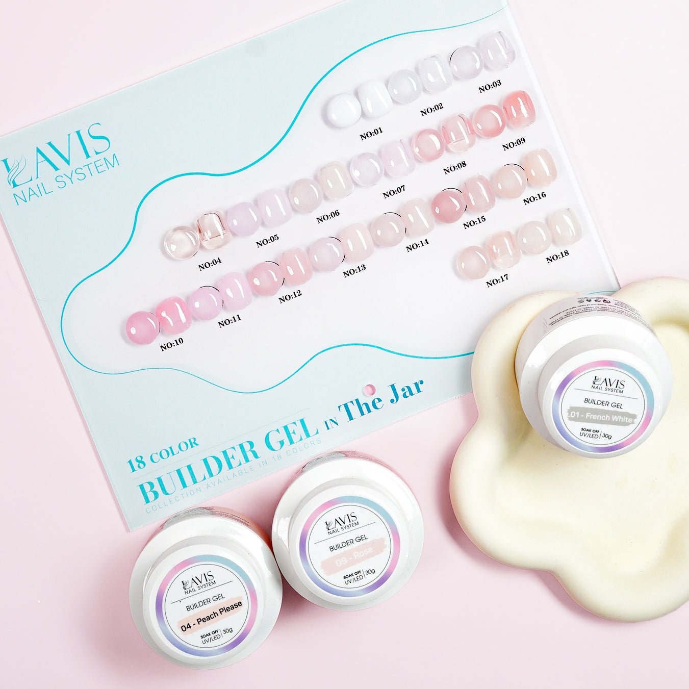 LAVIS Builder Gel In The Jar (ver 2) - 13 Pink Vanilla - 30ml