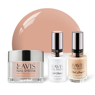 LAVIS 3 in 1 - 135 Sunwashed Brick - Acrylic & Dip Powder, Gel & Lacquer
