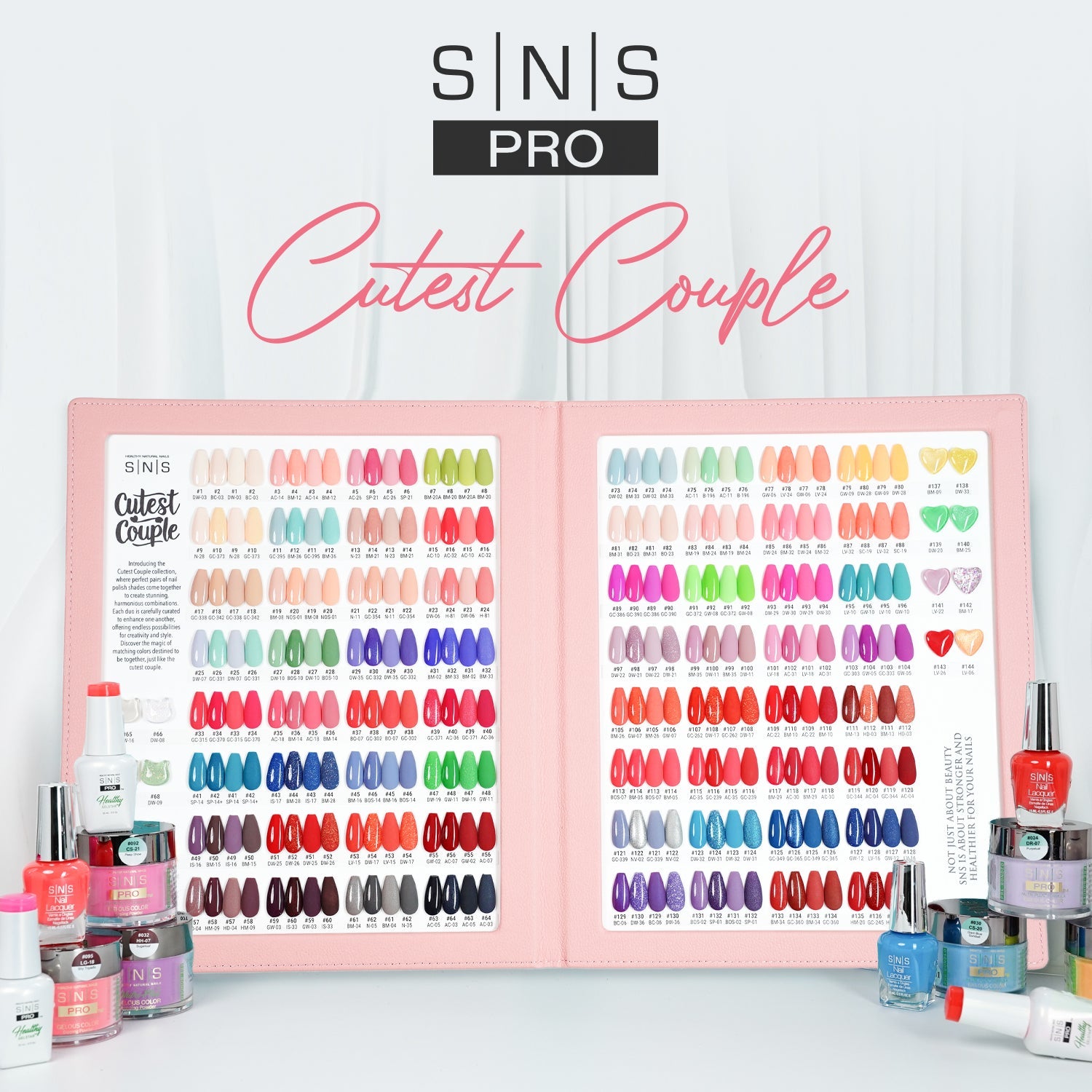SNS Pro Dipping Powder - Set 144 Colors - Pink Collection