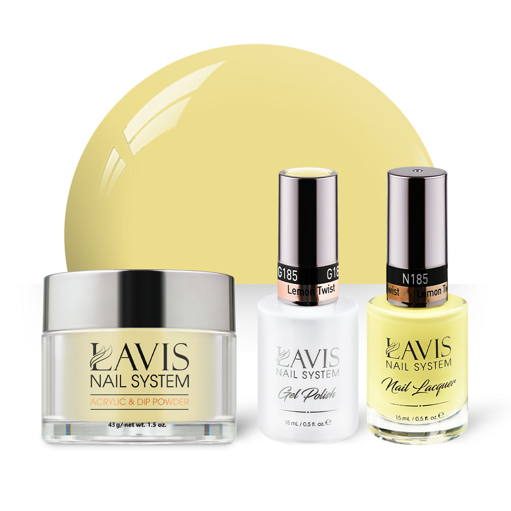 LAVIS 3 in 1 - 185 Lemon Twist - Acrylic & Dip Powder, Gel & Lacquer