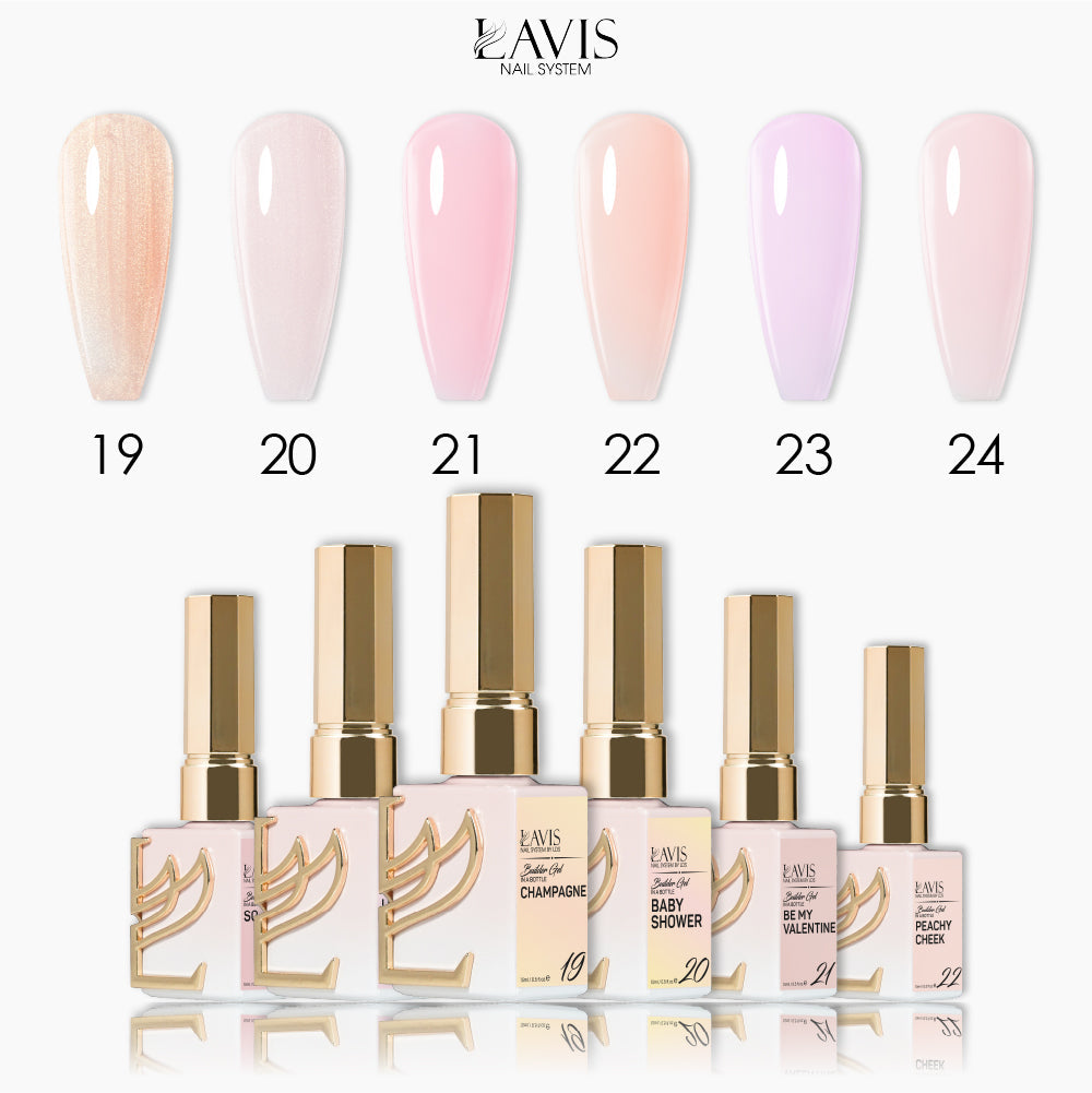  LAVIS Builder Gel In The Bottle - Set 6 Colors (B19 - B24) - Gel Polish 15ml by LAVIS NAILS sold by DTK Nail Supply