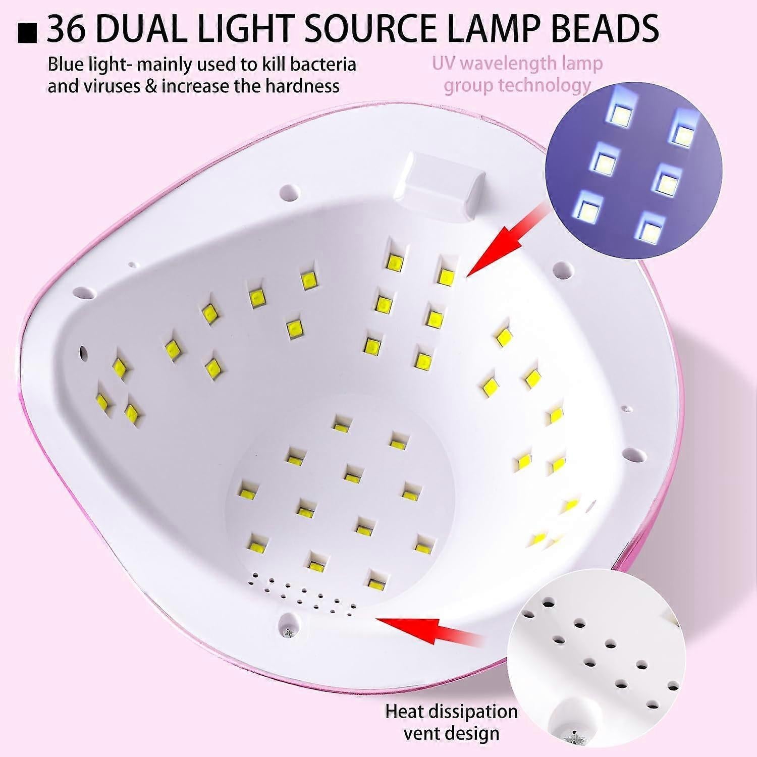 LED/UV Nail Lamps 108W 5X Plus - Pink