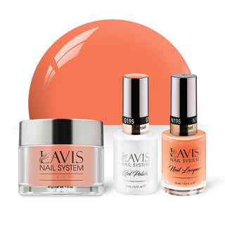 LAVIS 3 in 1 - 195 Sunset - Acrylic & Dip Powder, Gel & Lacquer