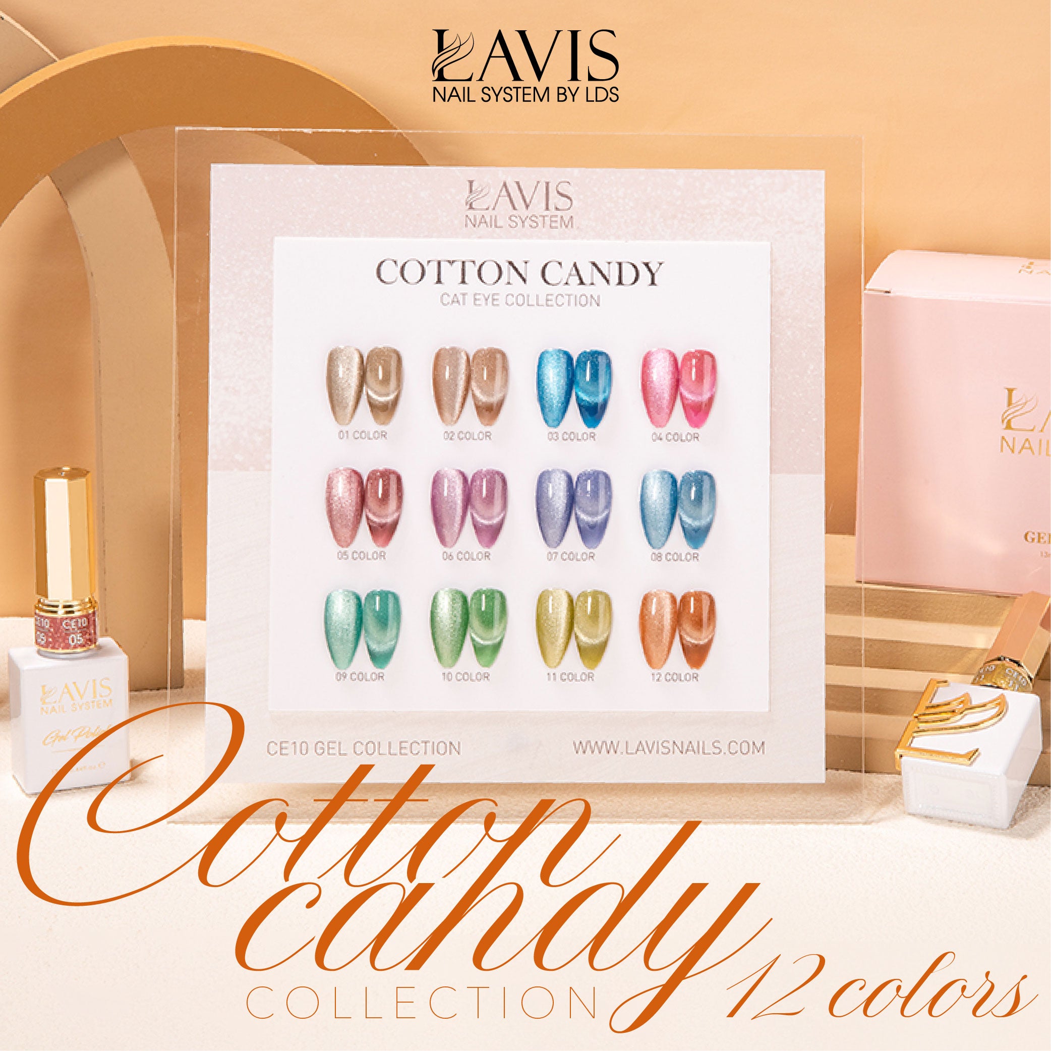 LAVIS Cat Eyes CE10 - 08 - Gel Polish 0.5 oz - Cotton Candy Collection