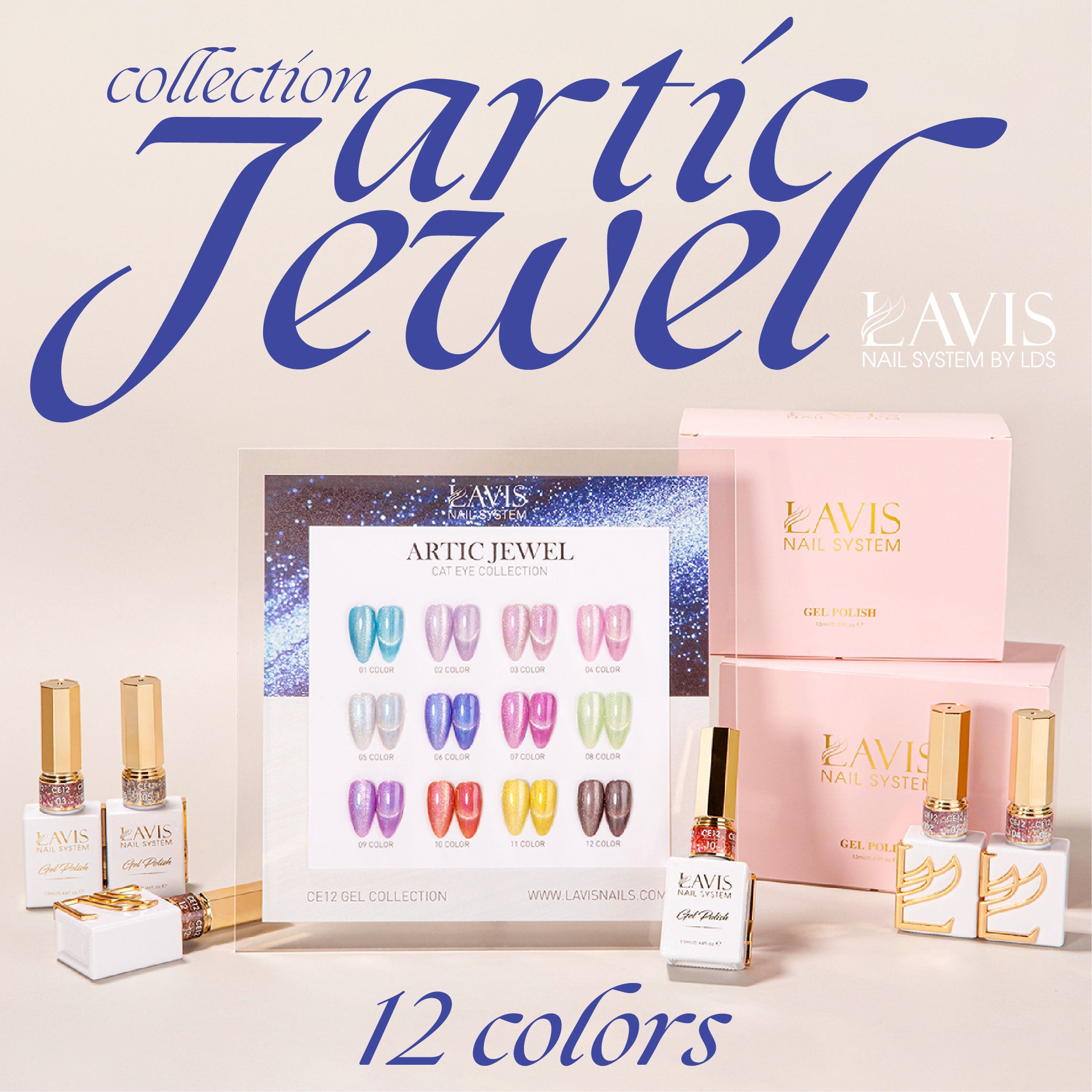 LAVIS Cat Eyes CE12 - 10 - Gel Polish 0.5 oz - Artic Jewel Collection