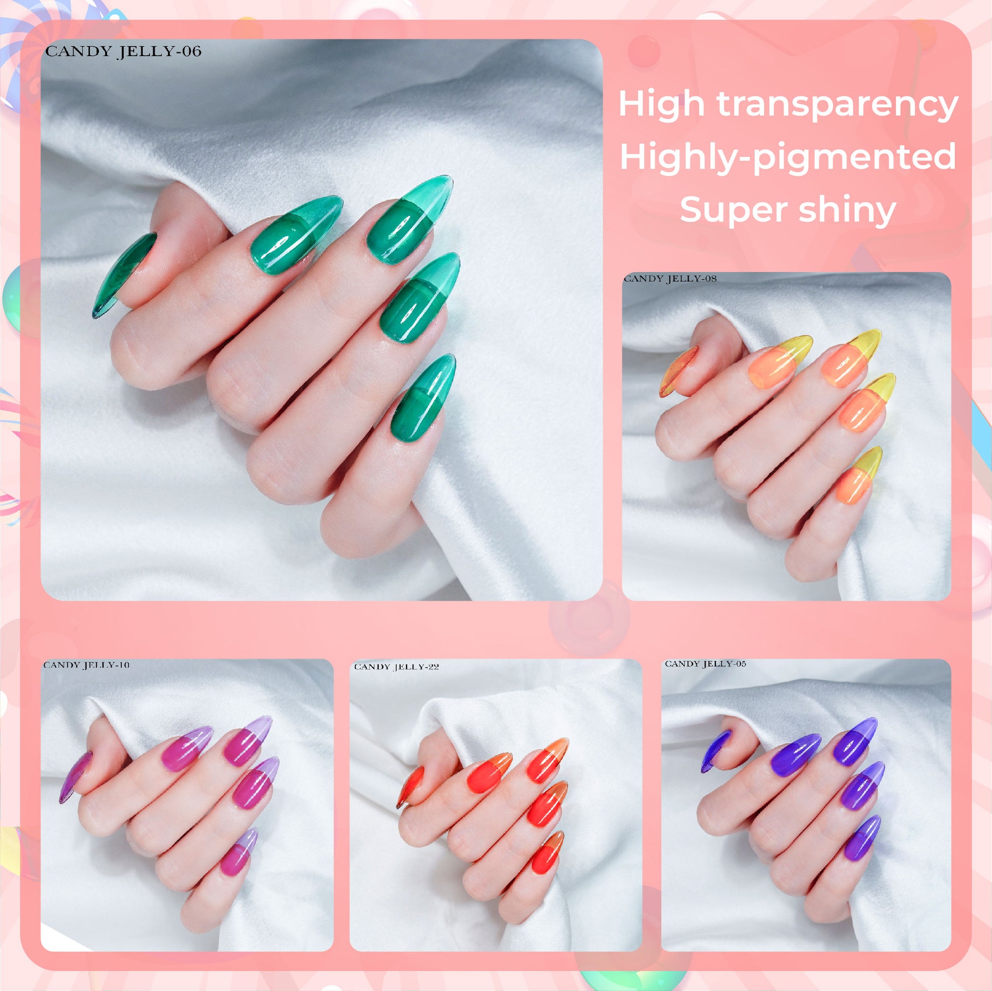 LAVIS J02-23 - Gel Polish 0.5oz - Candy Jelly Collection