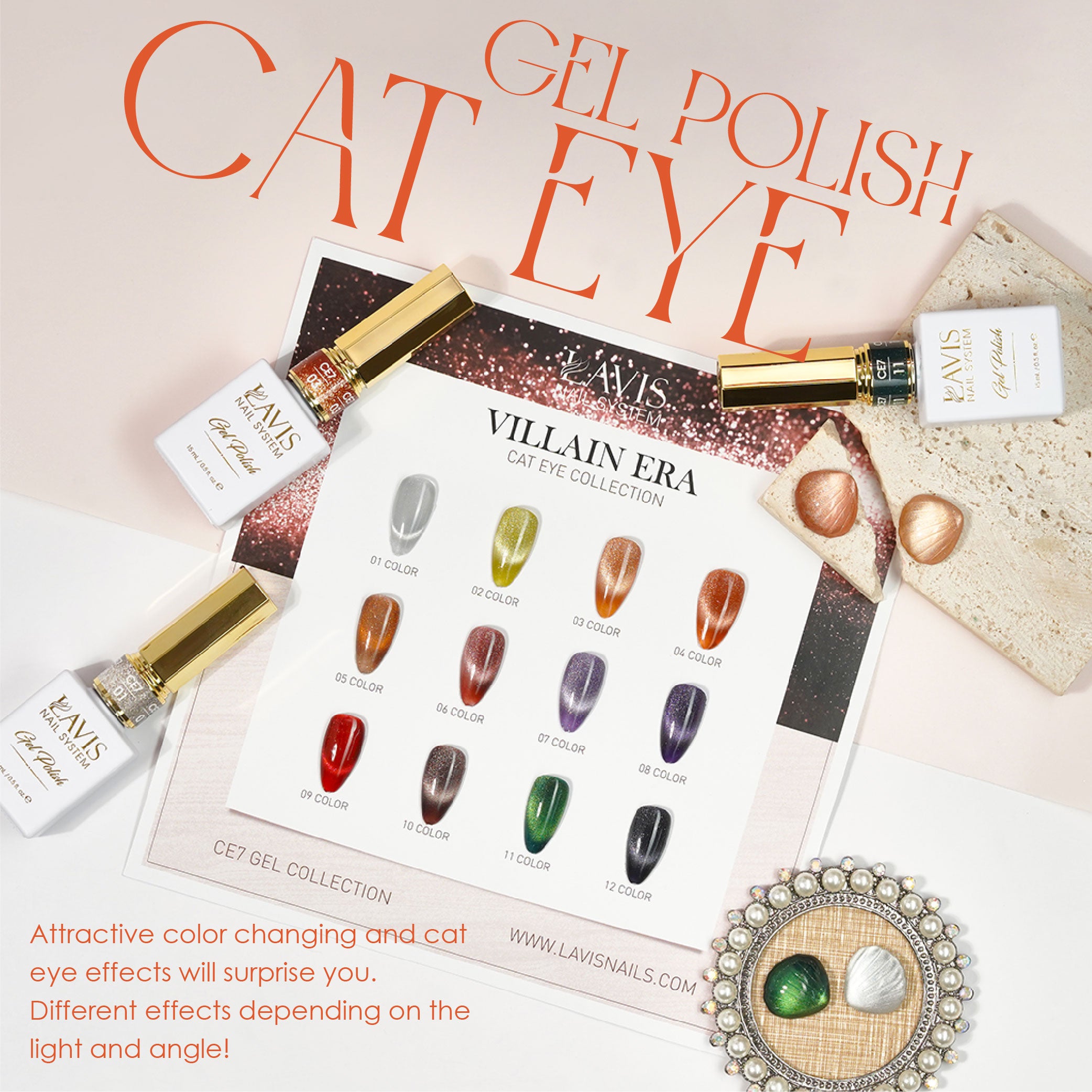 LAVIS Cat Eyes CE7 - 02 - Gel Polish 0.5 oz - VILLIAIN ERA Collection
