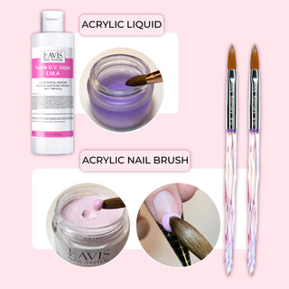 Lavis Acrylic Kit 2 Ombre - 6 Colors, Liquid E.M.A 8oz, Brush #10, Dap –  Lavis Nails