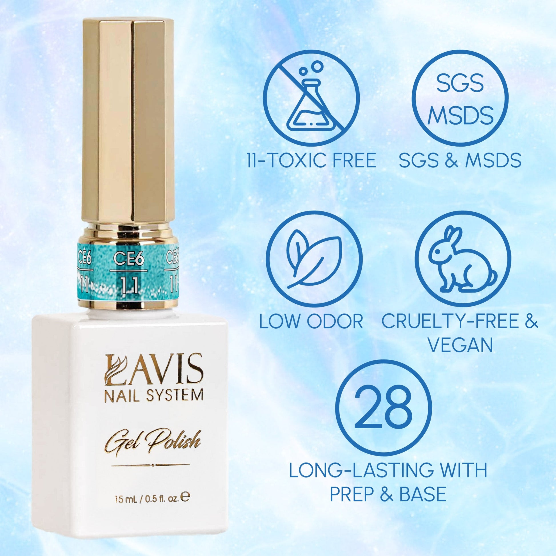 LAVIS Cat Eyes CE6 - 12 (Ver2)- Gel Polish 0.5 oz - Prism Pop Collection