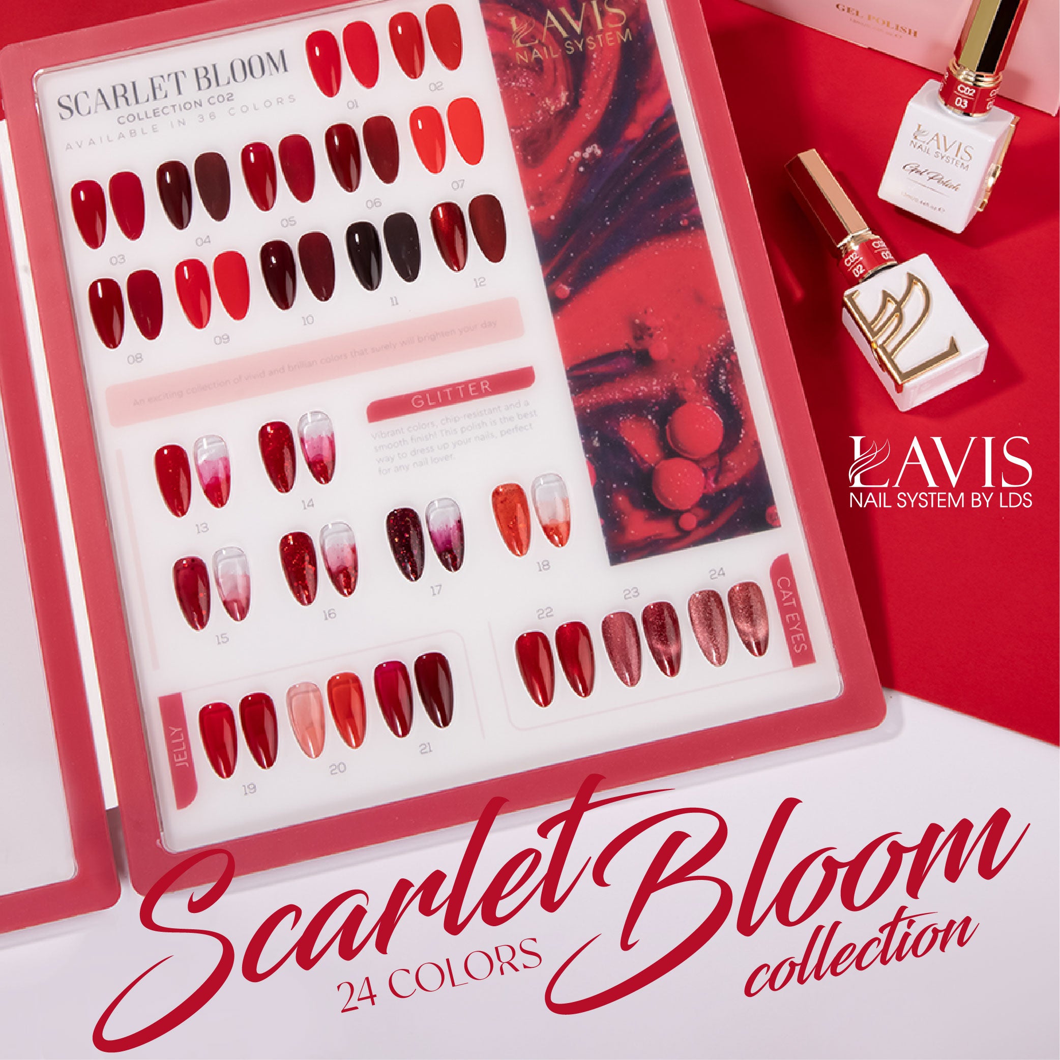 LAVIS C02 - 15 - Gel Polish 0.5 oz - Scarlet Bloom Collection