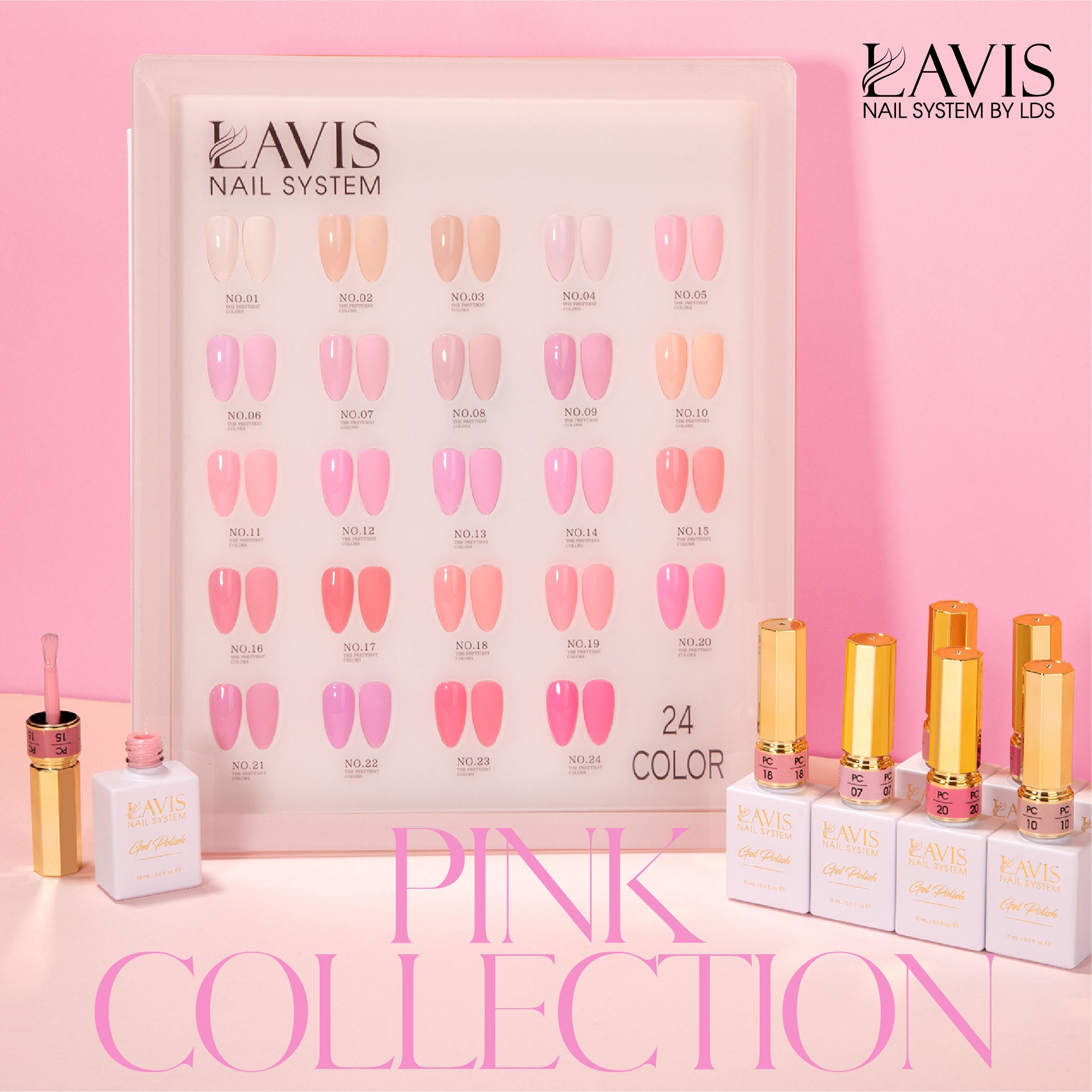 LAVIS Set 24 Colors Gel Pink Collection