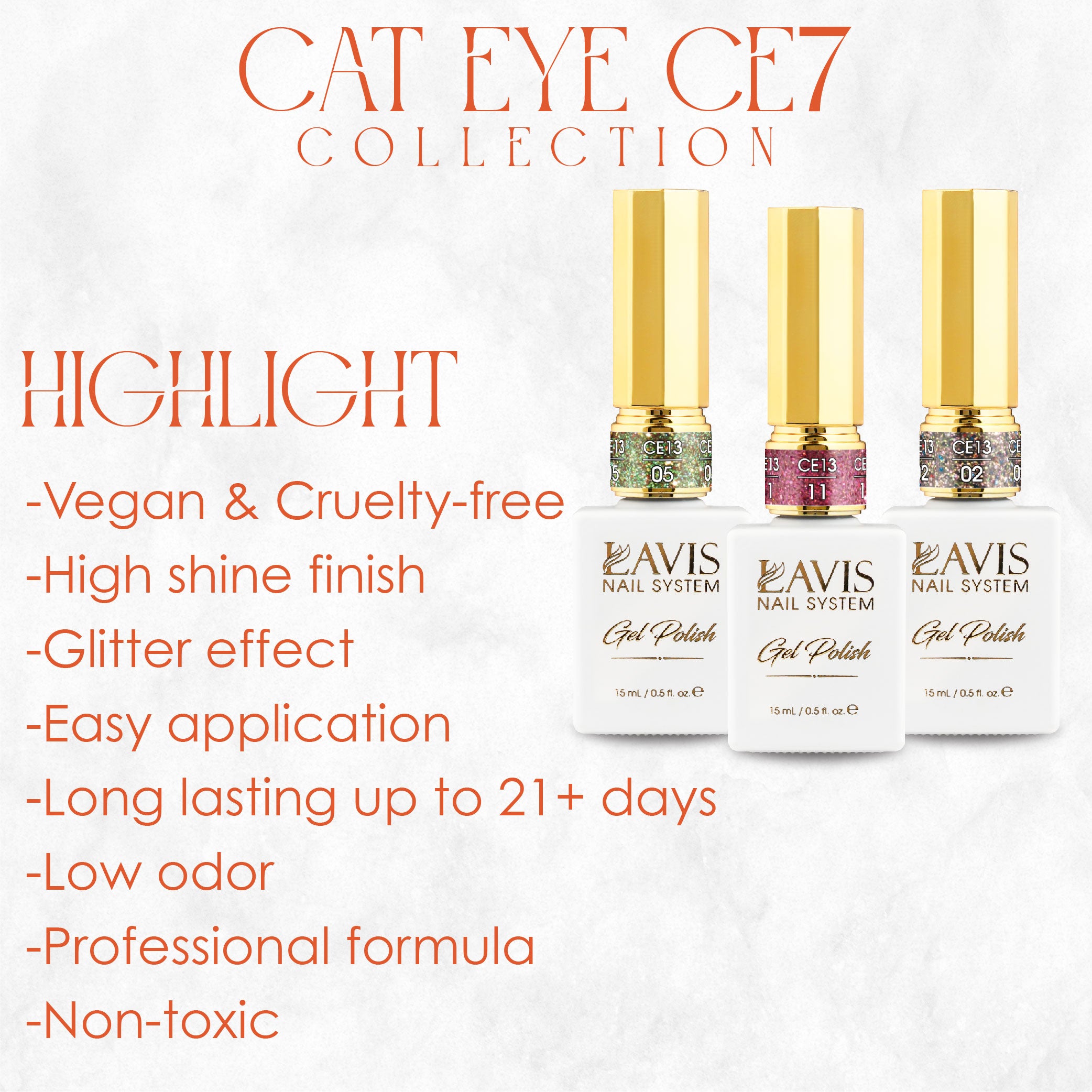 LAVIS Cat Eyes CE7 - 02 - Gel Polish 0.5 oz - VILLIAIN ERA Collection