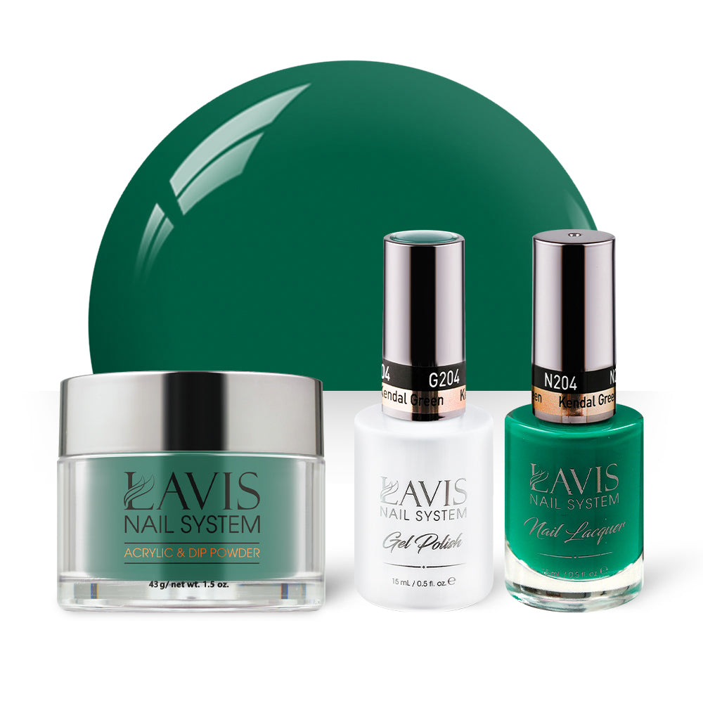 LAVIS 3 in 1 - 204 Kendal Green - Acrylic & Dip Powder, Gel & Lacquer