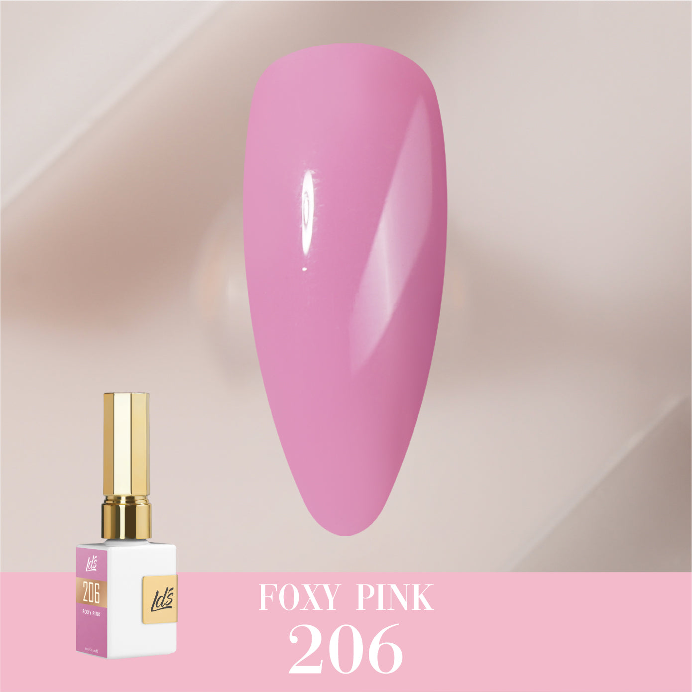 LDS Color Craze Collection - 206 Foxy Pink - Gel Polish 0.5oz