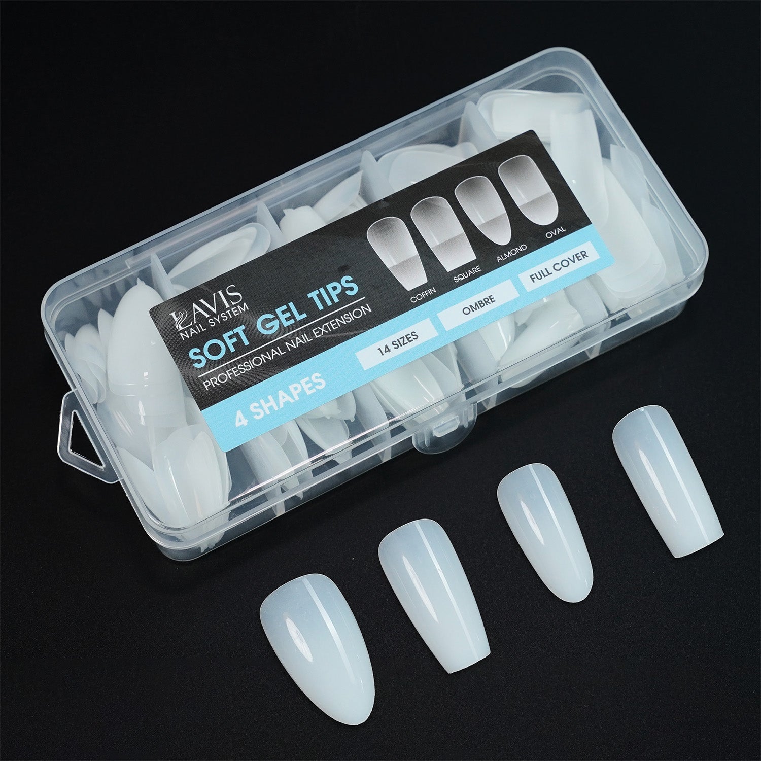 LAVIS - Soft Gel Tips - 4 Shapes Ombre