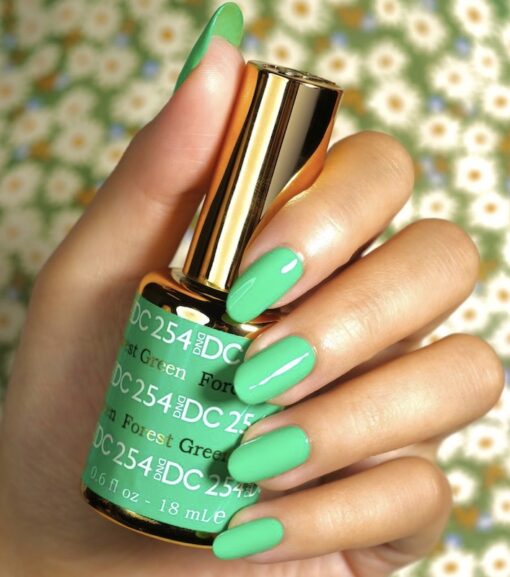 DND DC Gel Nail Polish Duo - 254 Green Colors - Forest Green
