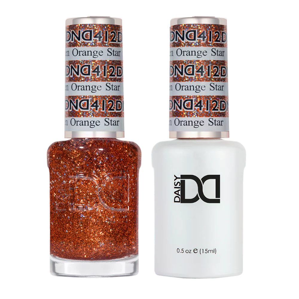 DND Gel Nail Polish Duo - 412 Golden Orange Star
