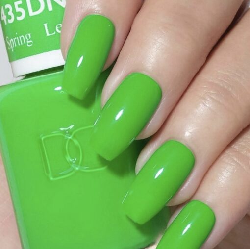DND Gel Nail Polish Duo - 435 Green Colors - Spring Leaf