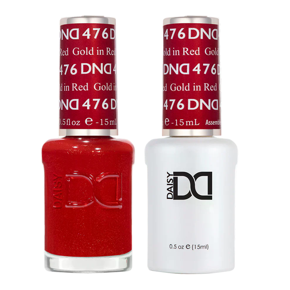 DND Gel Nail Polish Duo - 476 Gold in Red