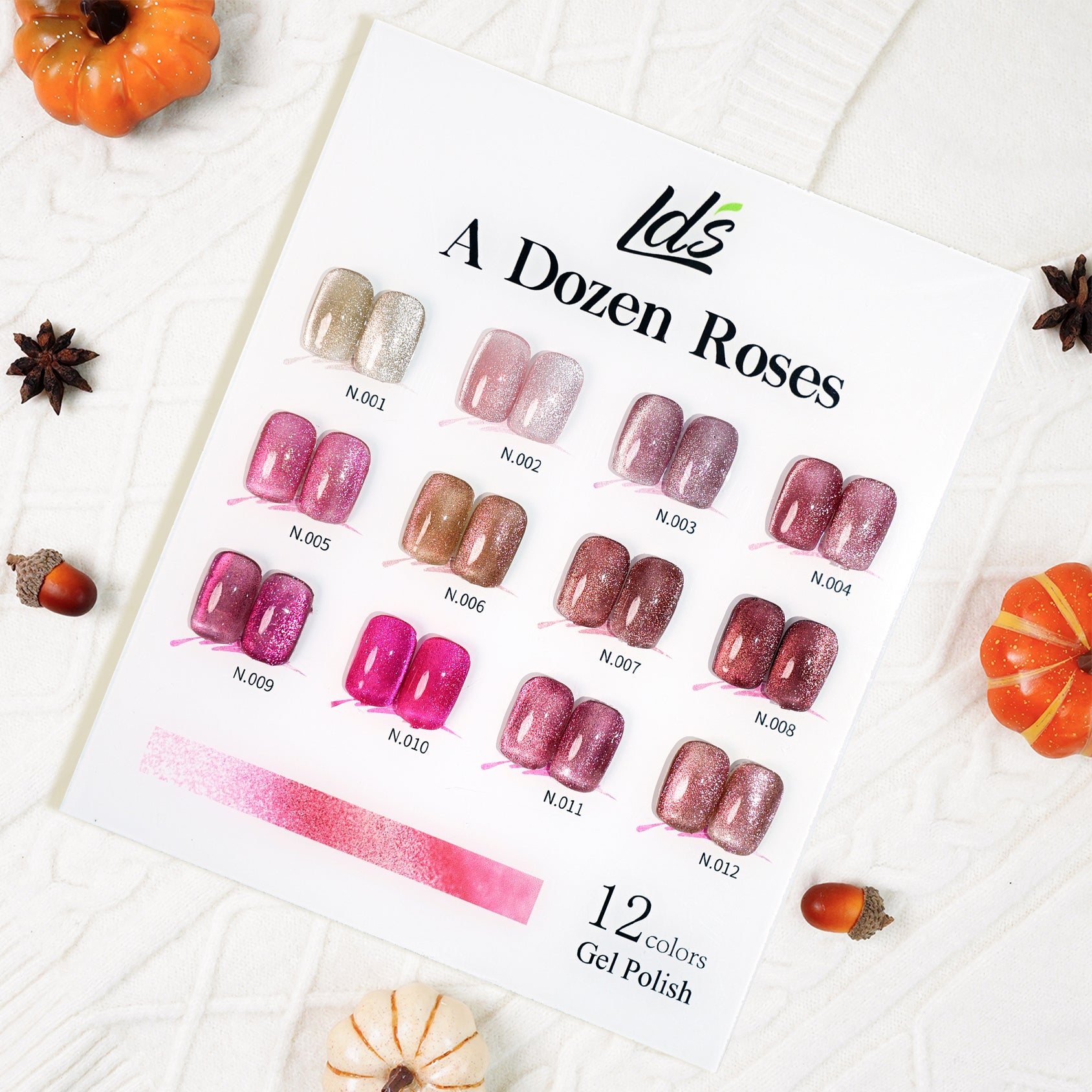 LDS DR 12 Colors - Gel Polish 0.5 oz - Dozen Rose Collection