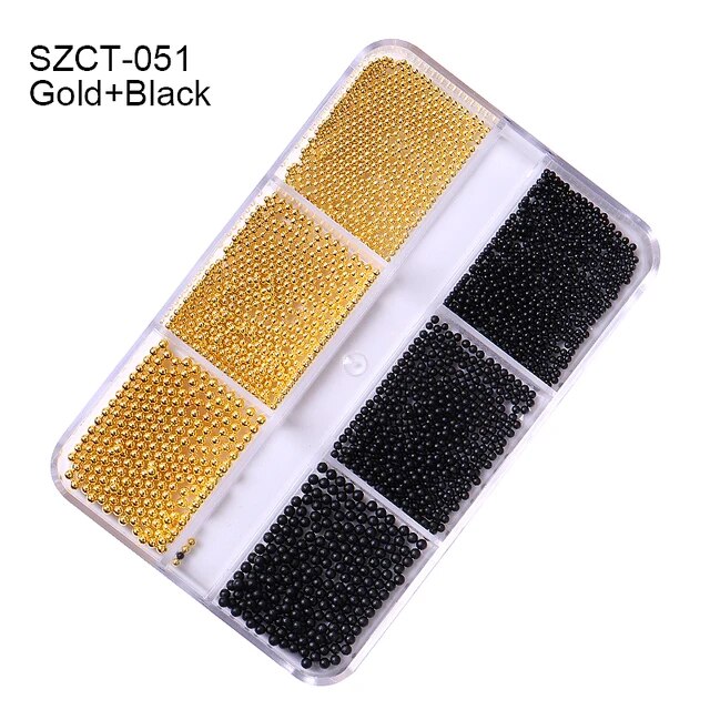 6 Grids of Ball Beads - SZCT 051 - Gold/Black