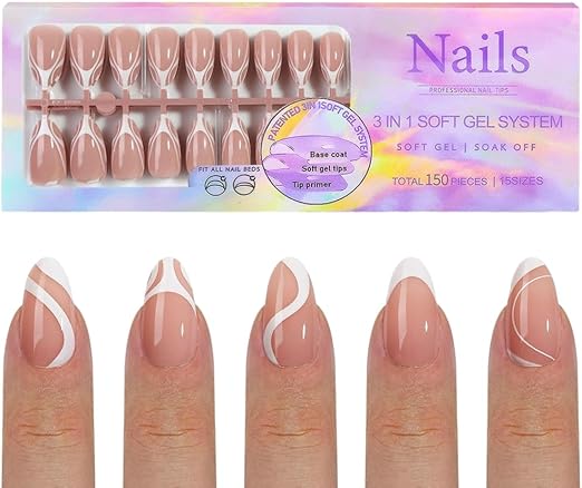 Press On Nails Mix 5 French Style 150pcsbox - A4