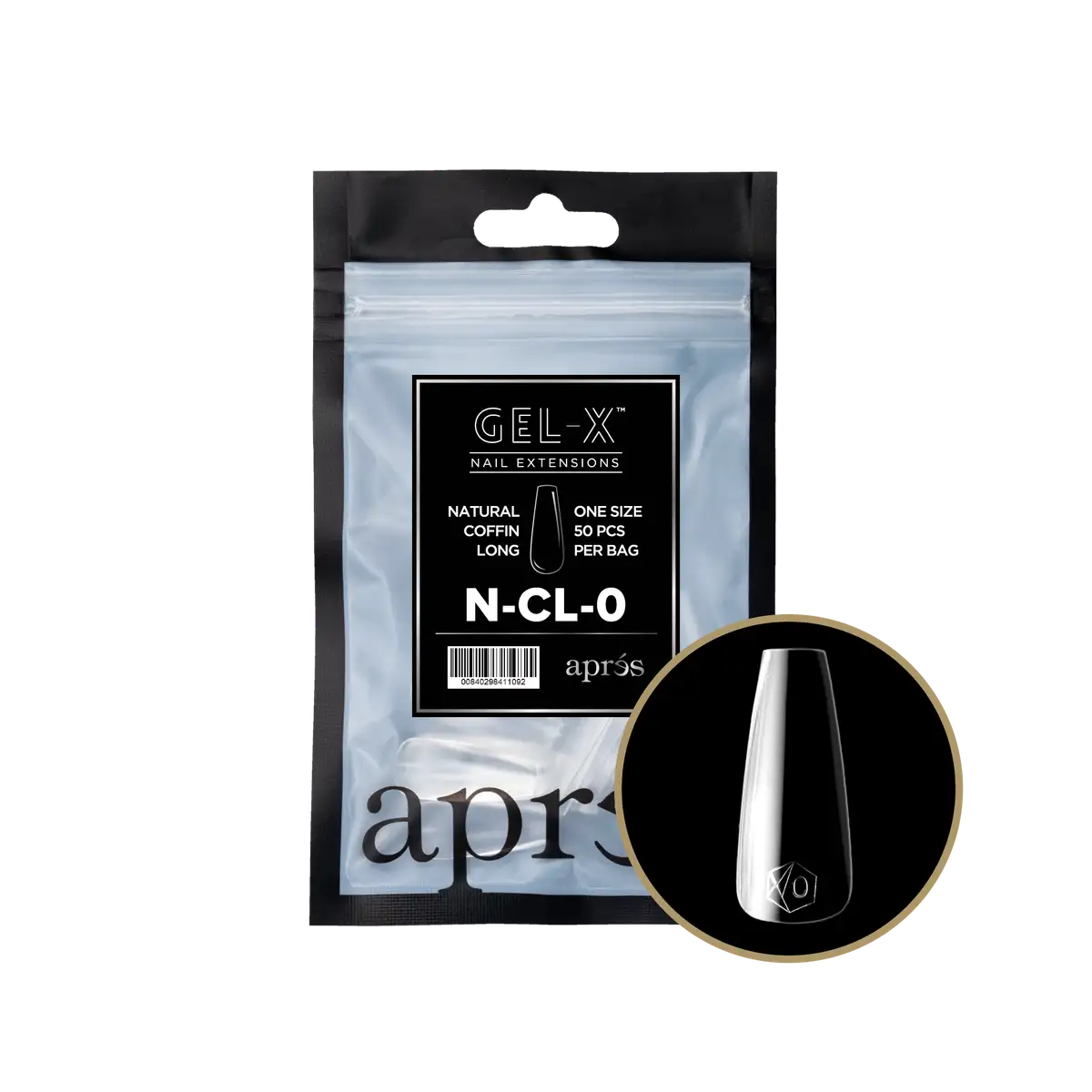 APRES - Gel-X Natural Coffin Long #0 Refill Bag
