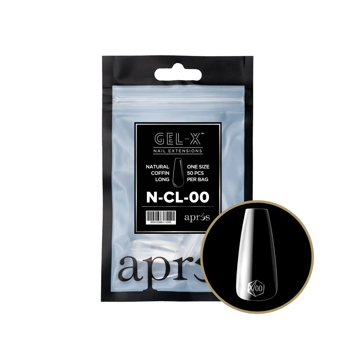 APRES - Gel-X Natural Coffin Long #00 Refill Bag